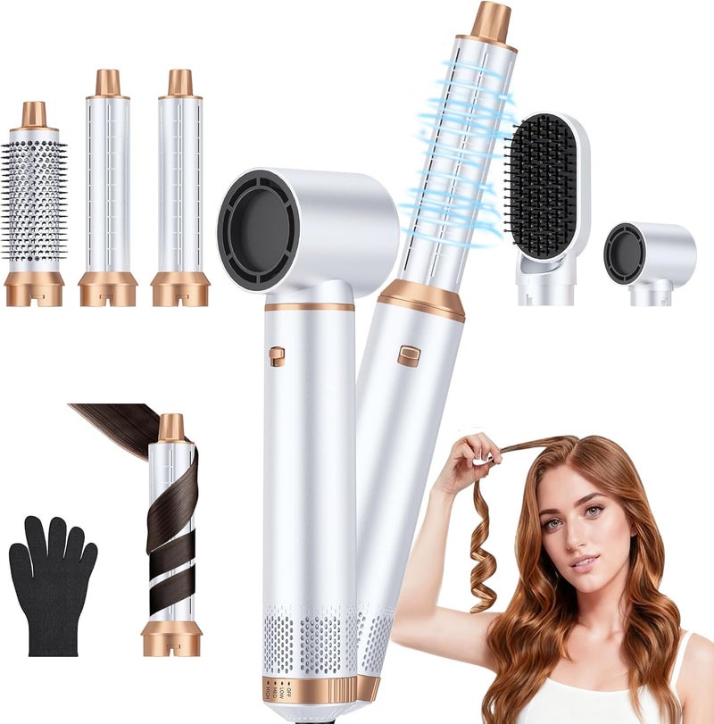 Yitrust 5 in 1 Blow Dryer Brush, Upgrade Hair Dryer Brush Air Curler Air Curling Wrap Styler, Detachable Hot Air Brush Negative Ion Curling Brush Iron, Hair Styling Tools for Drying Curling Straightening - Image 1